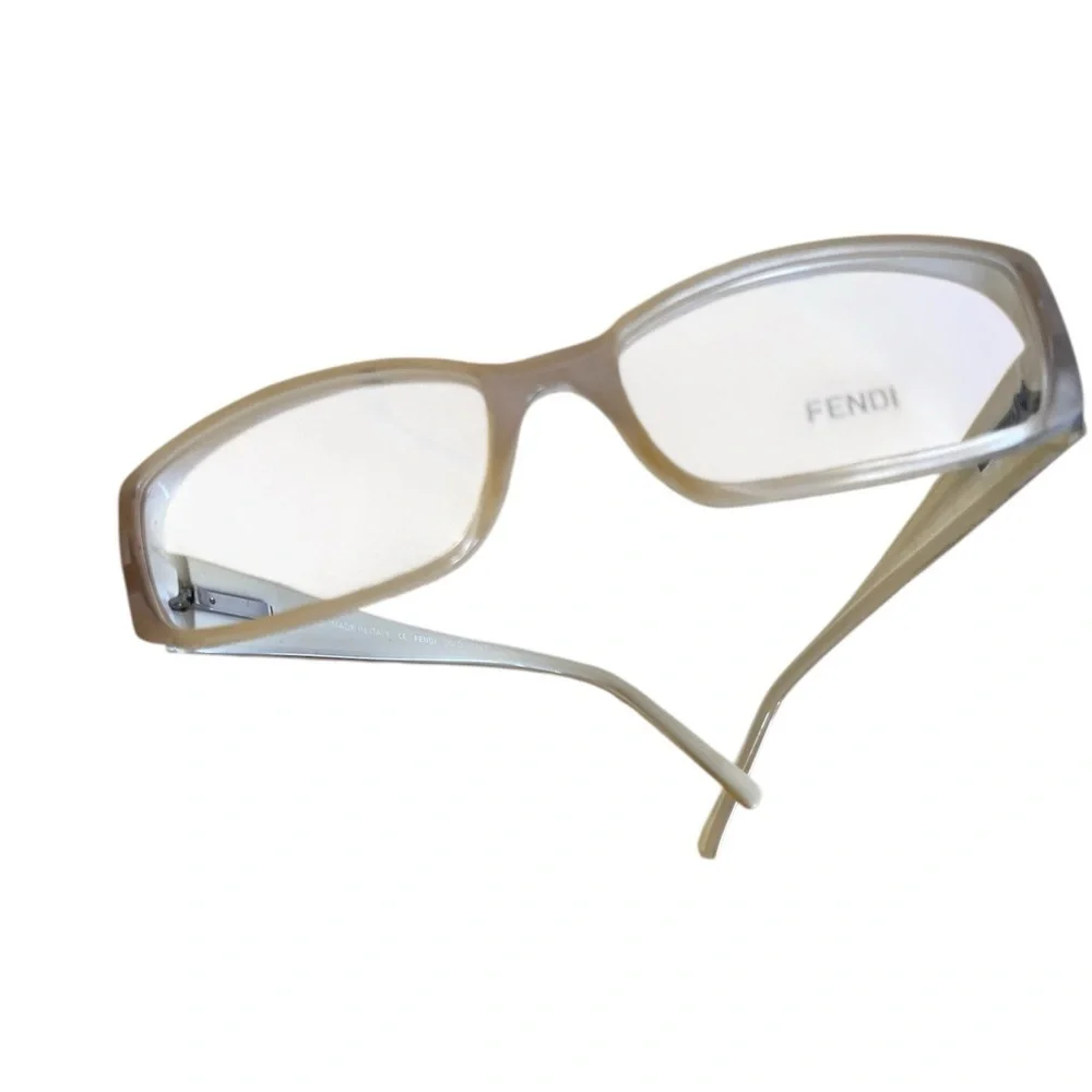 FENDI Readers Opague Cream Framed Sparkling Fendi Logo BNWOT